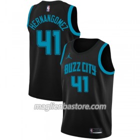 Maglia NBA Charlotte Hornets Willy Hernangomez 41 2018-19 Jordan Brand City Edition Nero Swingman - Uomo